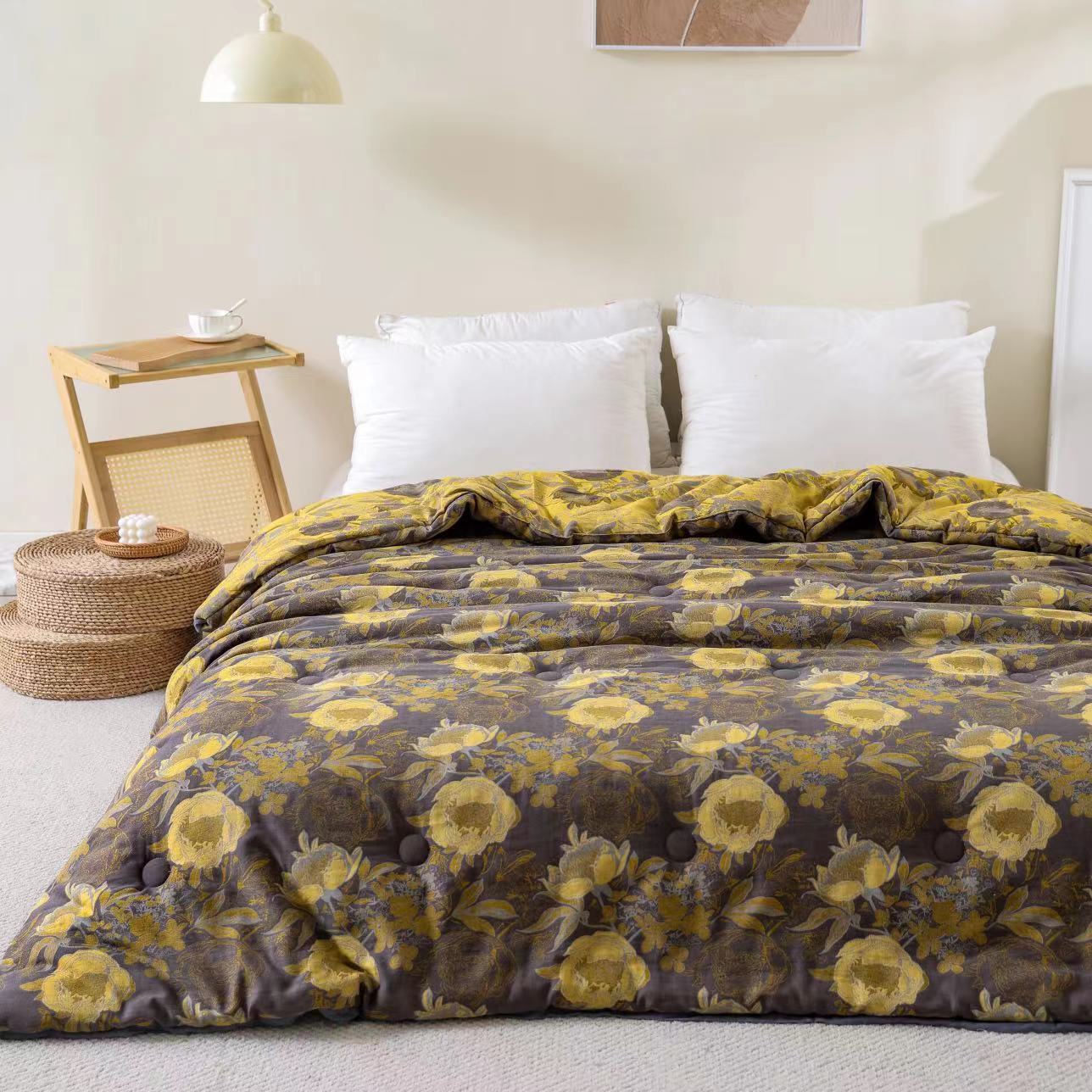 【金秋 双层纱被子】2X2.3米纯棉全棉双层纱被子