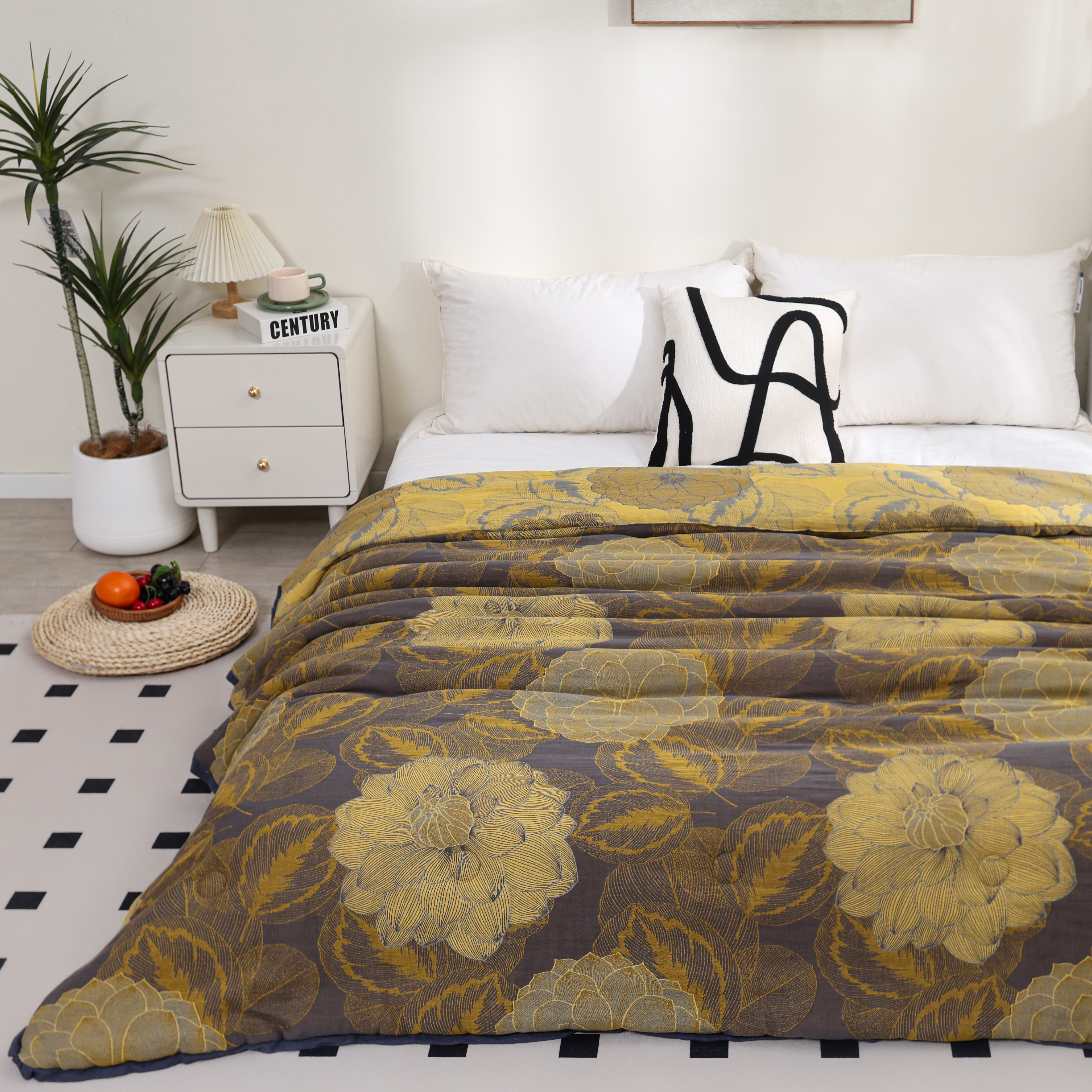 伊莉女皇（金玉锦绣）2X2.3米 纯棉全棉 秋冬双层纱双人被子