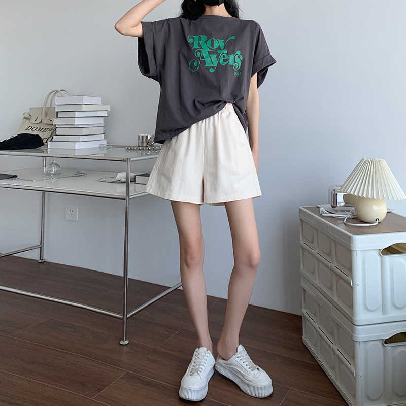 啄木鸟短裤女夏季薄款韩版高腰小个子休闲裤宽松显瘦a字阔腿裤弹