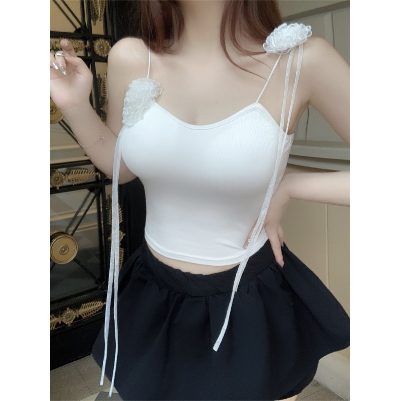 小酒辣妹装吊带短款性感纯欲