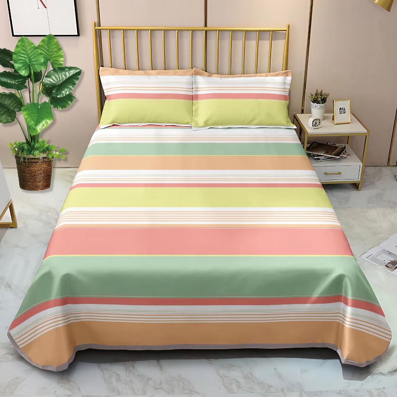 【双人床单】永恒粉 0713 棉 尺寸 235*240 时尚 亲肤 透气 床单