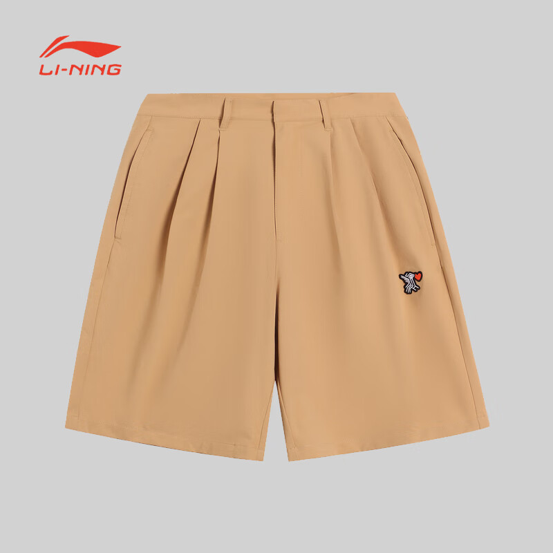 《直播》LI-NING/李宁夏季运动风印花直筒休闲五分裤女款AKSSB28