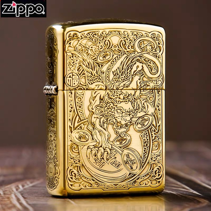 ZIPPO/之宝打火机-黄铜五面雕刻貔貅-盔甲 个性礼物 DYJ1