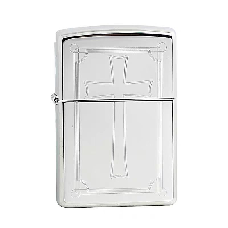 ZIPPO正品打火机/【白冰十字架】经典原装男士防风DY9912DK【阿明1】