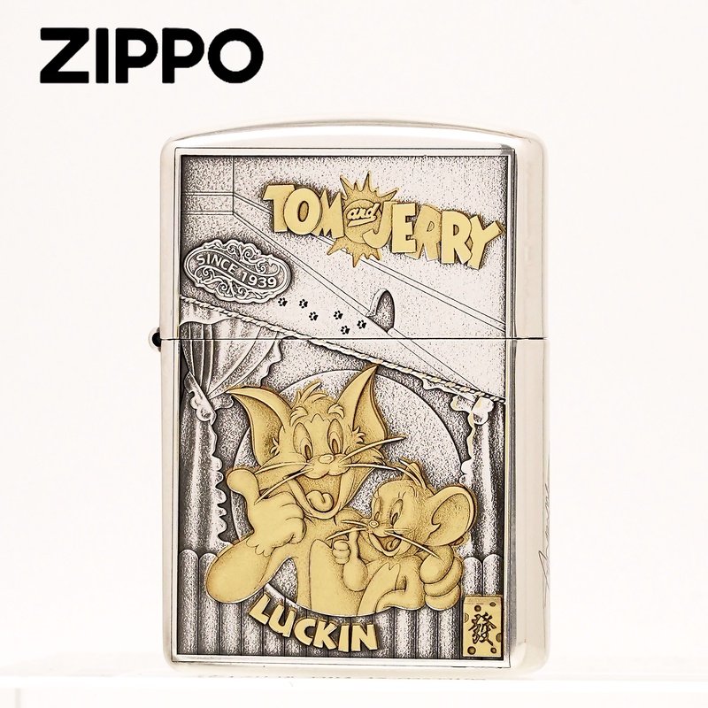 ZIPPO正品打火机/妖月镀银鎏金系列【猫和老鼠】 DY9918FD【阿明1】