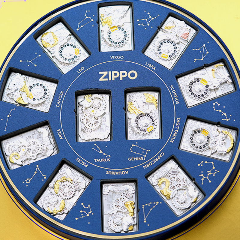 ZIPPO/之宝打火机正品/蒸汽朋克十二星座-立体贴章DYJ1