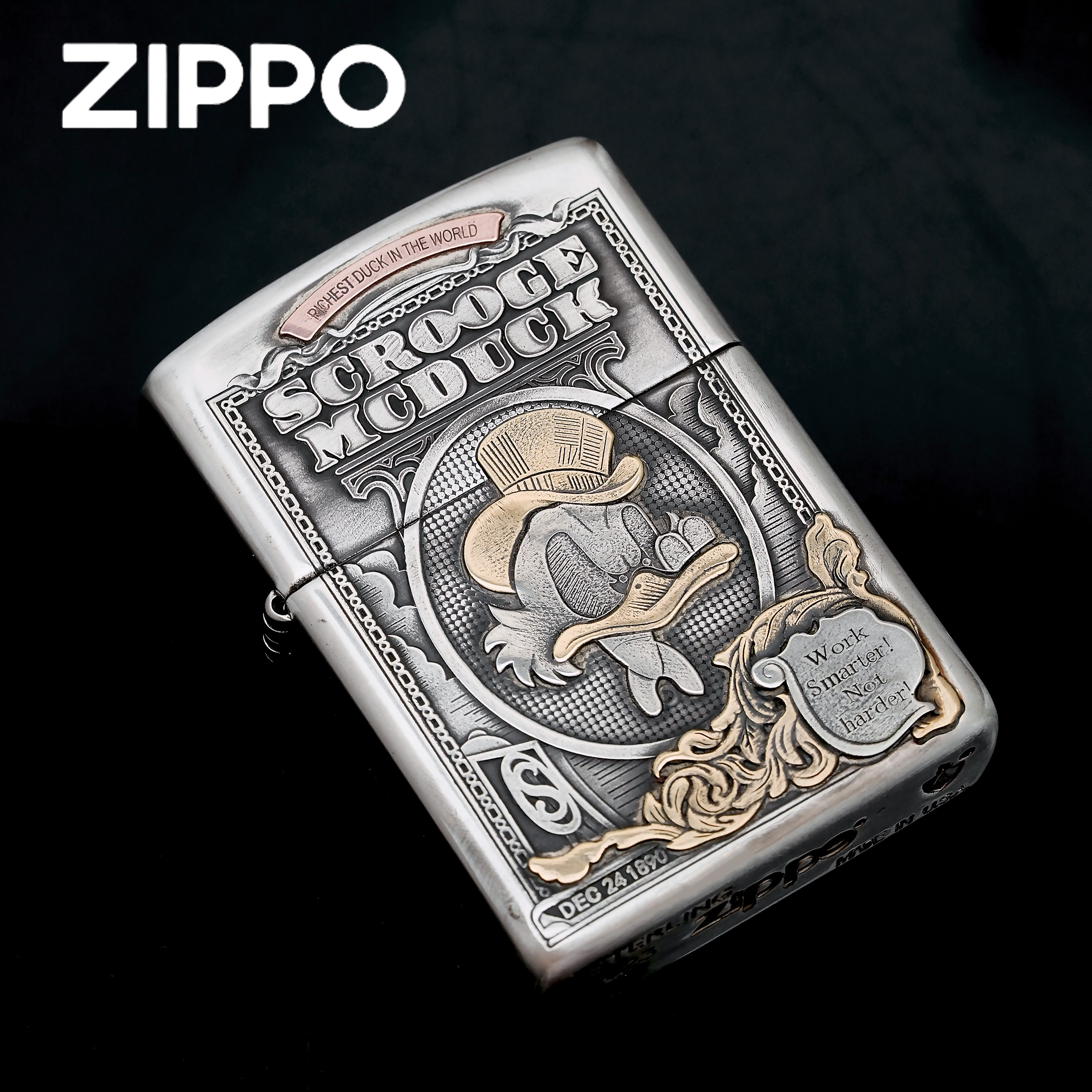 ZIPPO打火机正品-S925银盔甲，暴富鸭   送礼收藏DYJ1