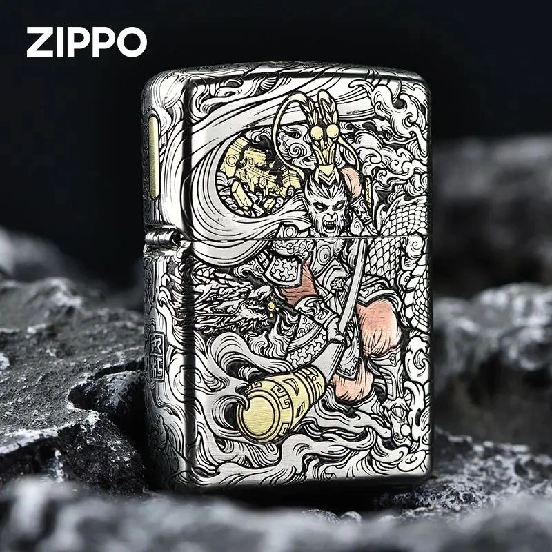 ZIPPO打火机九朽错金银重甲钢机齐天大圣DYJ1