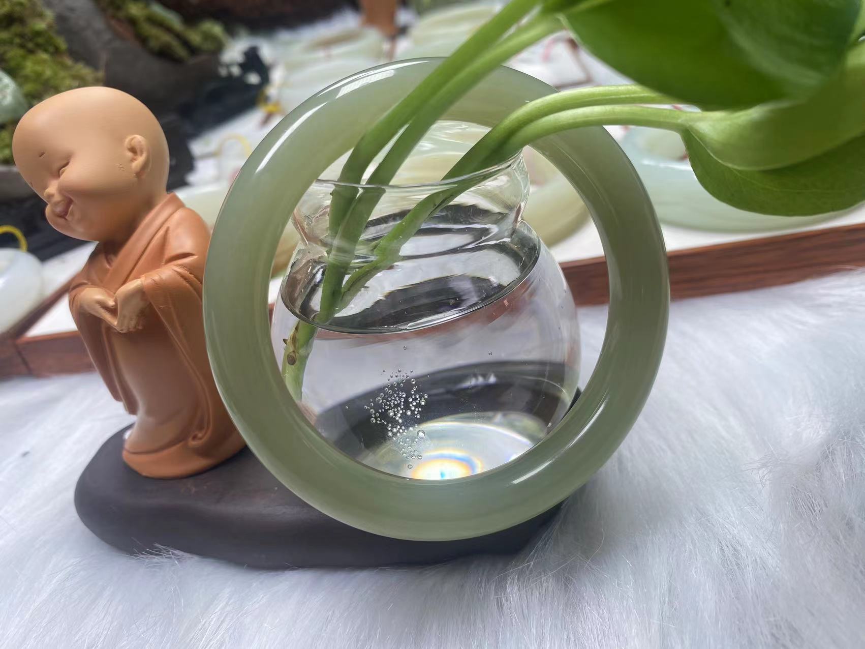 和田玉高冰茶晴色手镯