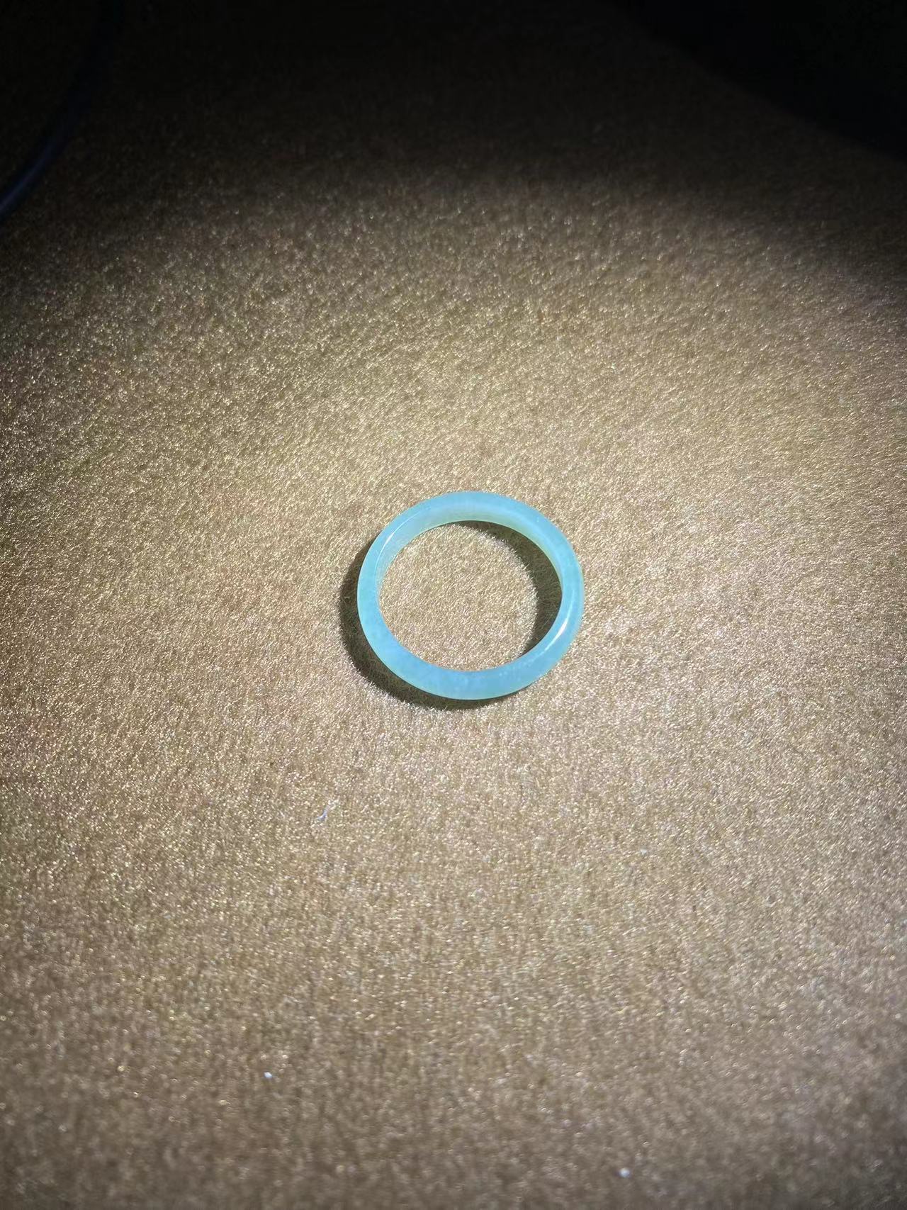 翡翠A货老蓝水戒圈