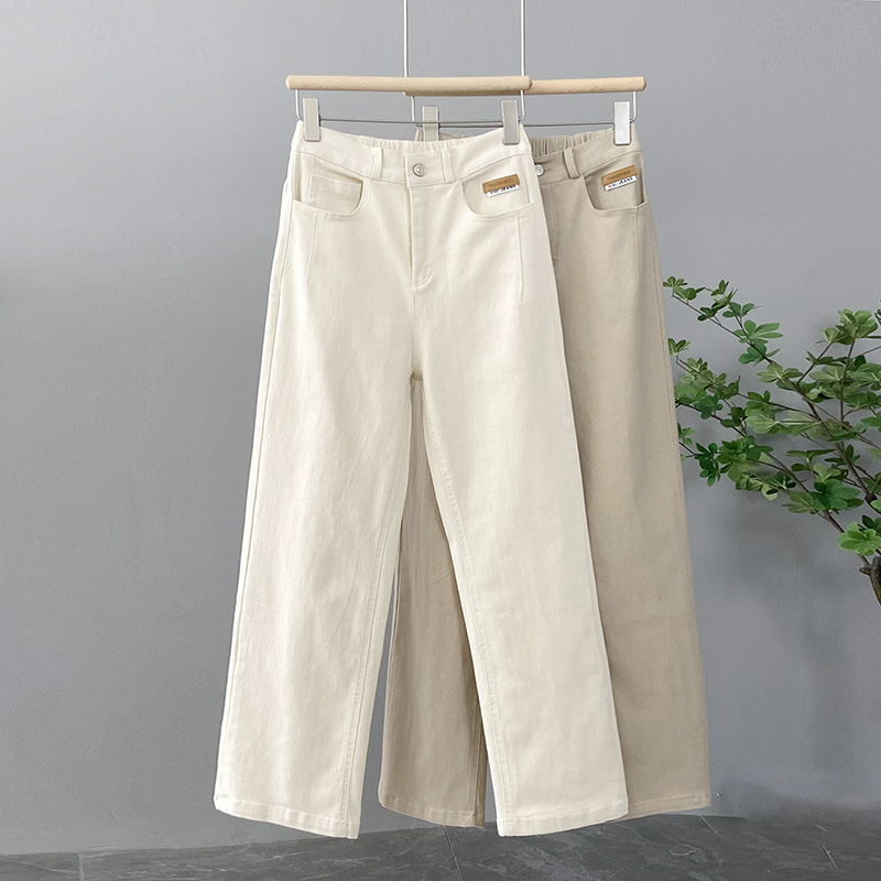 直筒裤女春秋新款韩版宽松大码高腰显瘦百搭窄版阔腿裤烟管裤长裤