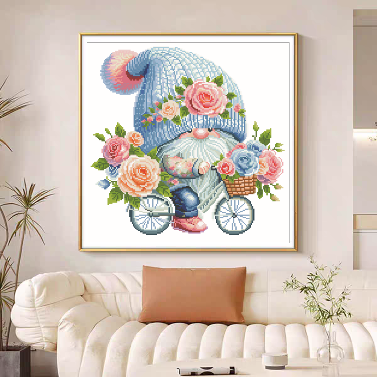 【针情针艺】骑自行车小矮人十字绣58色