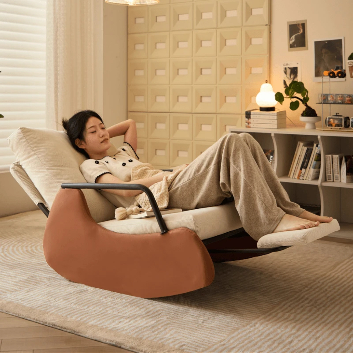 摇椅单人大人躺椅休闲成人阳台家用客厅休闲椅午休懒人沙发摇摇椅