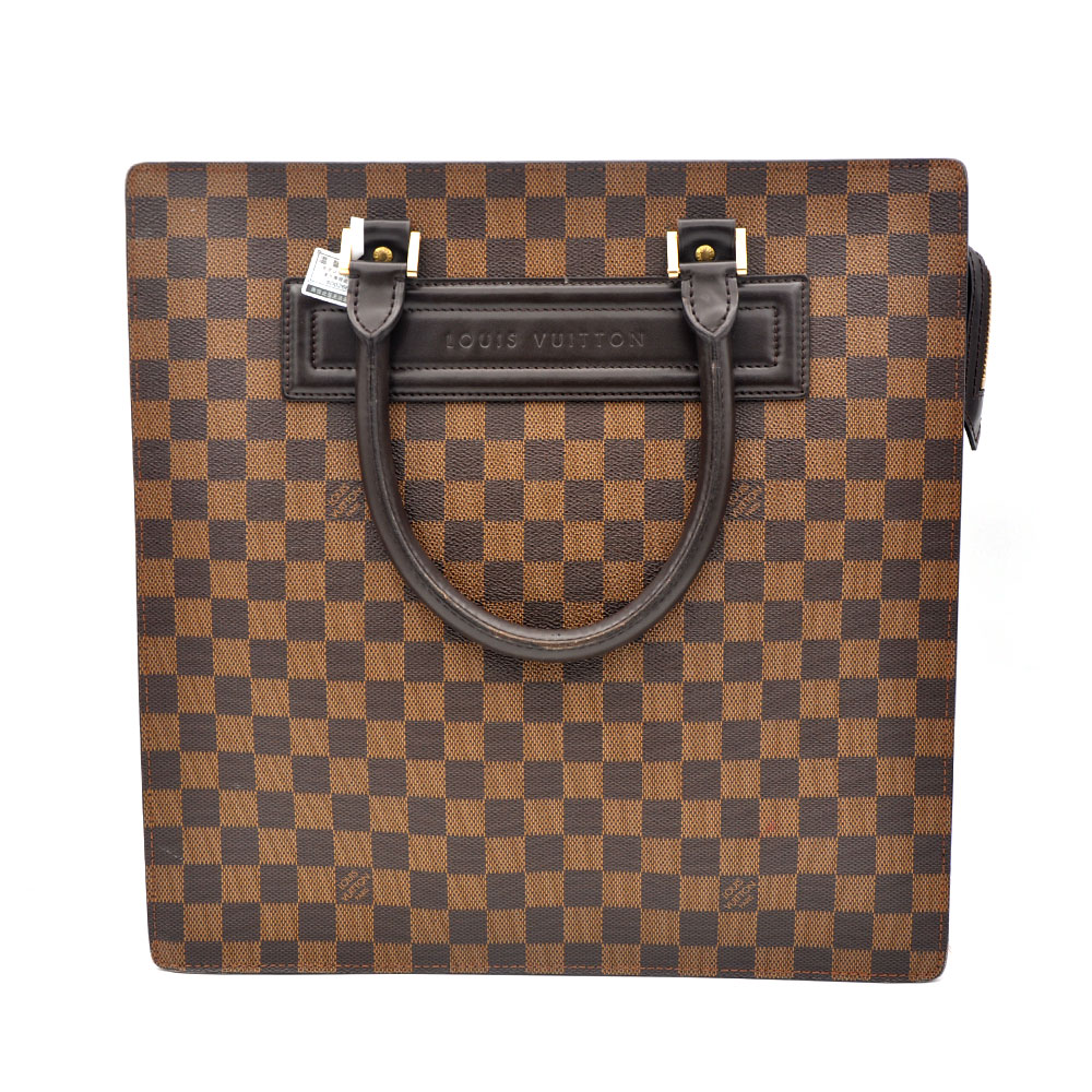 95新 LouisVuitton/路易威登 97新闲置 棕棋盘格手提托特包/85602