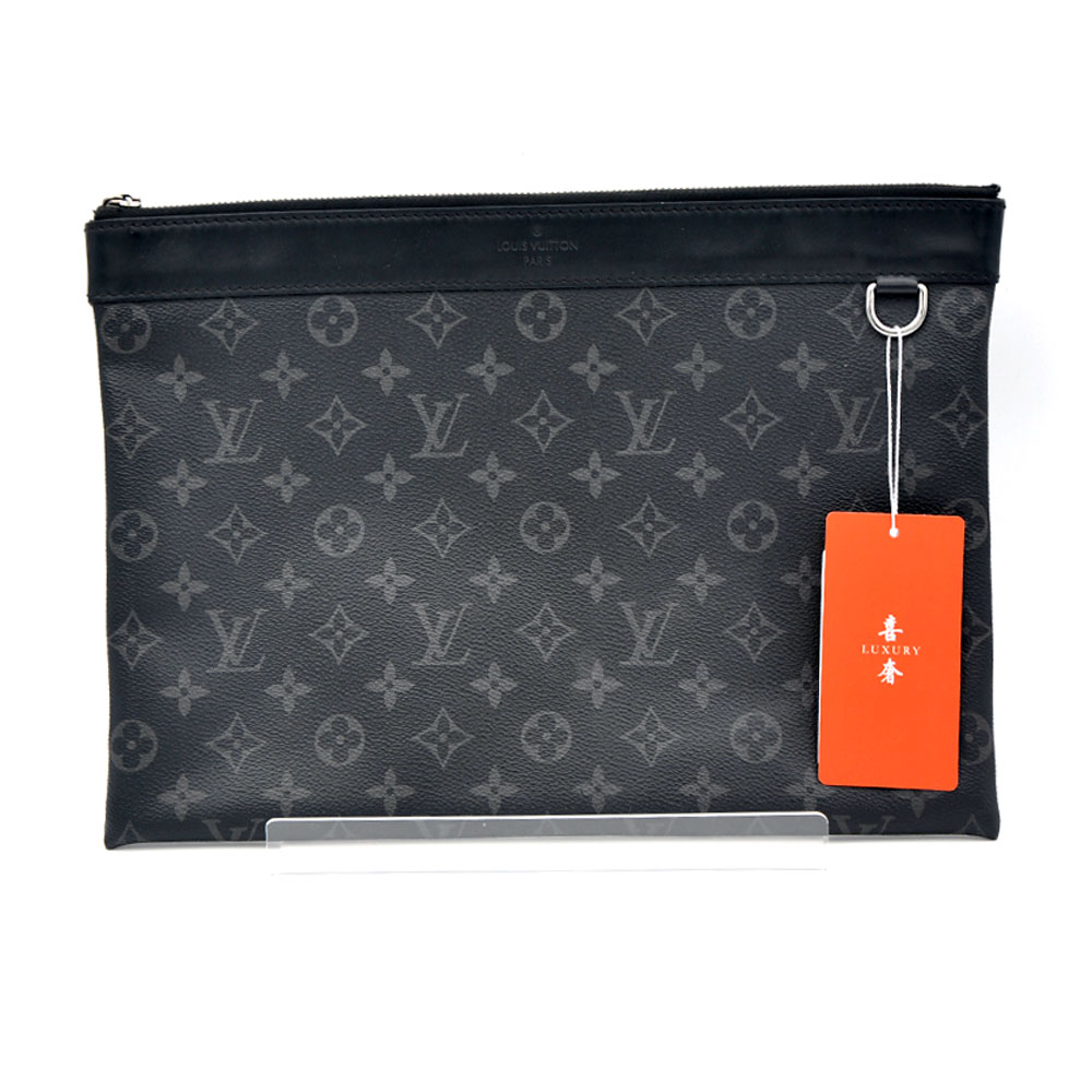 95新 LouisVuitton/路易威登 97新闲置 黑老花阿波罗手拿包/9378