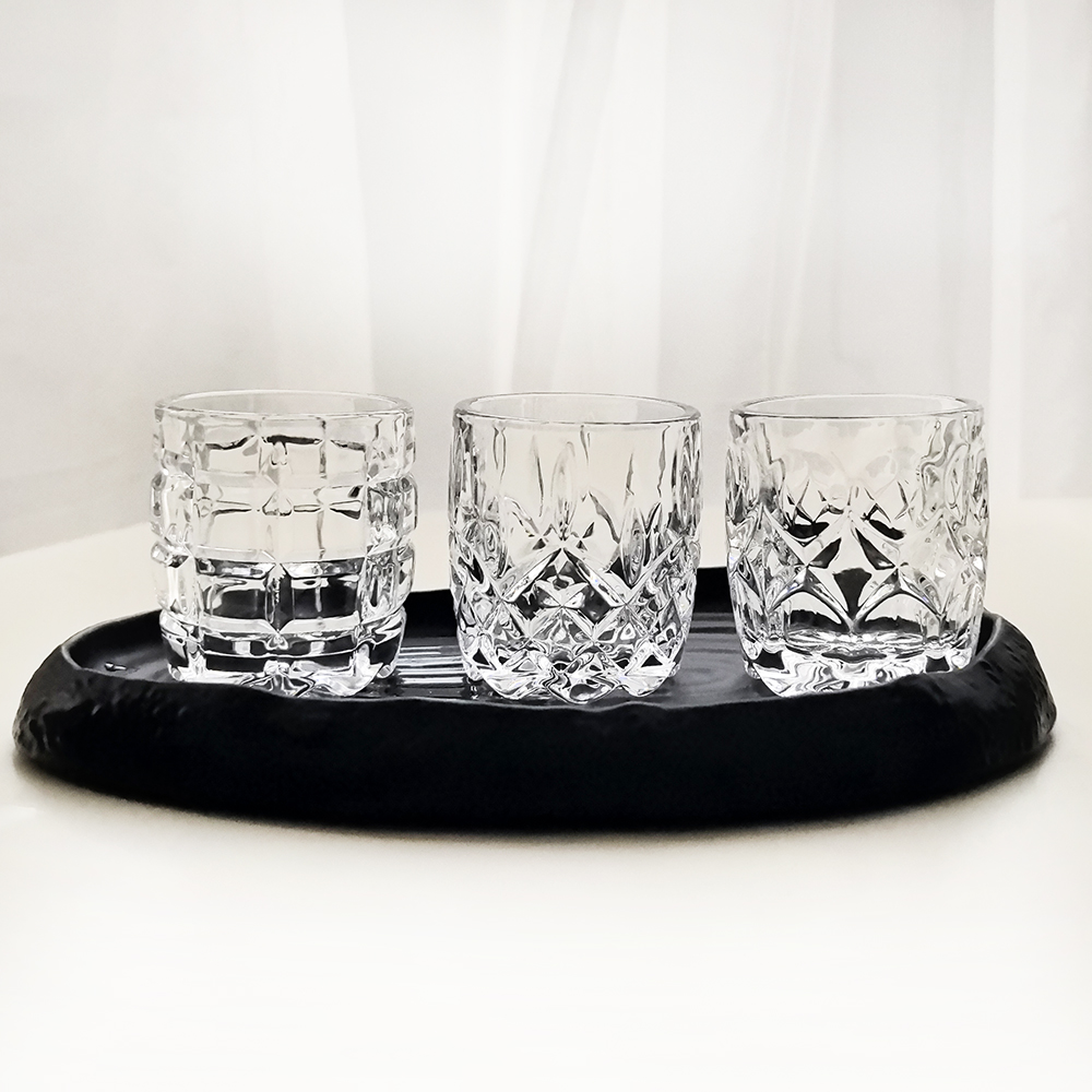 6只装一两白酒杯复古水晶玻璃洋酒杯烈酒杯啤酒杯创意ins无铅水杯