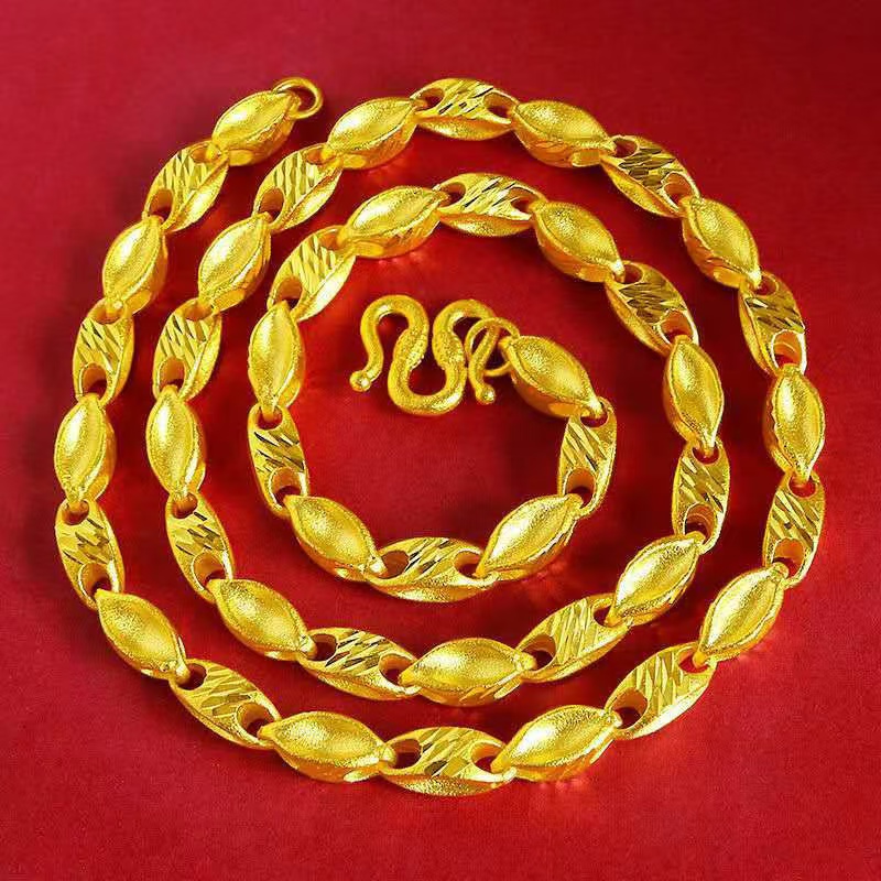 合金项链 合金项链麦穗款式时尚女士金色环环相扣精美不掉色百搭