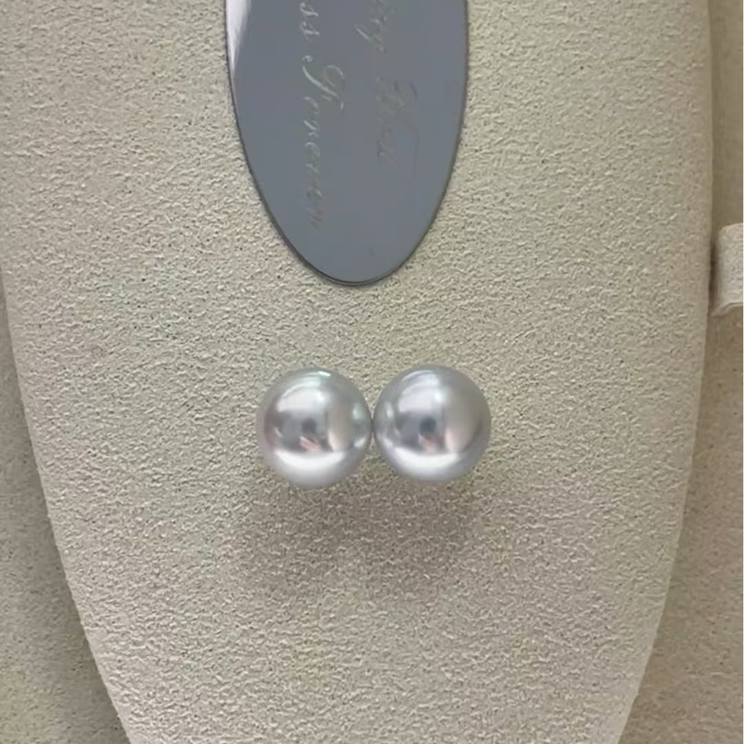 【极光真多麻耳钉】高品质镜面光泽天然海水珍珠气质百搭真多麻珍珠