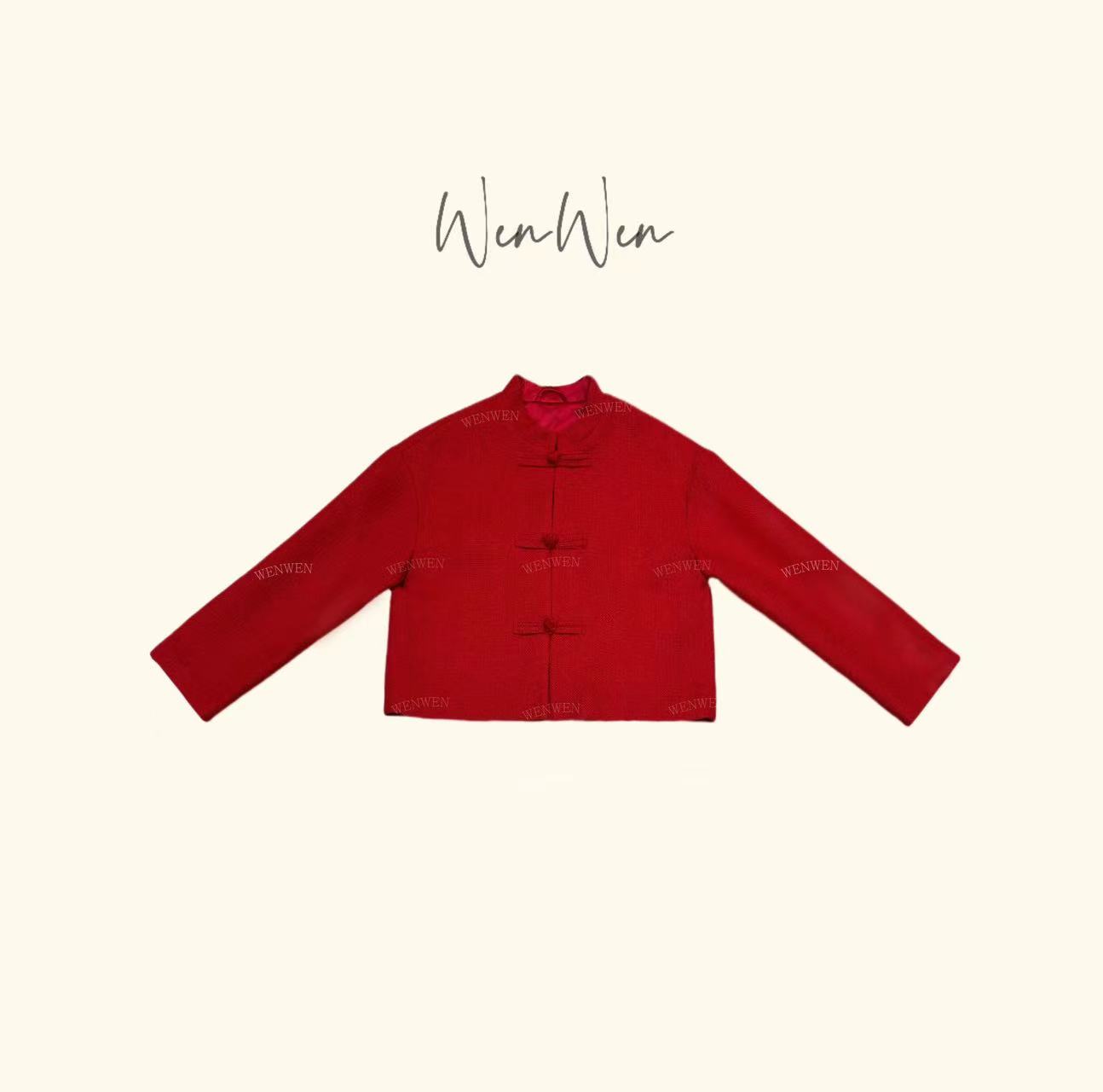 WENWEN-高定【“热烈”时尚简约盘扣设计大气优雅外套】WT0066