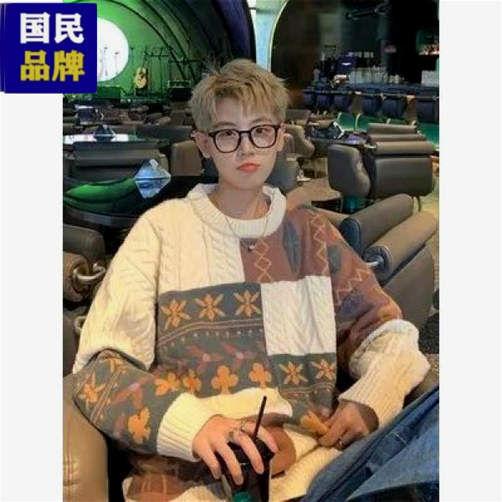 小扬哥新款毛衣潮男士复古宽松ins慵懒风日系针织衫毛衣男款冬季