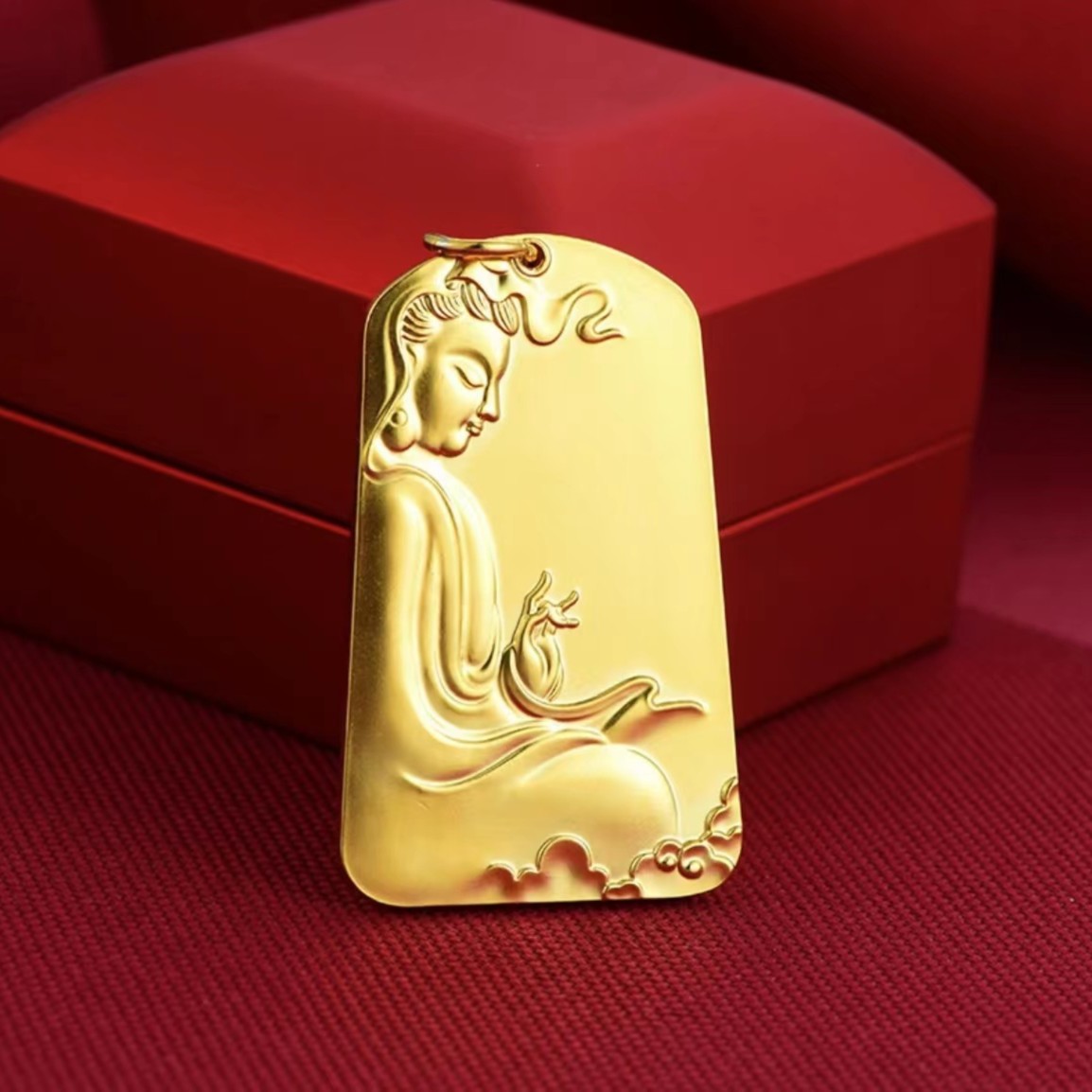 合金吊坠 民族风观音挂坠男款复古国潮精品吊坠祥云观音项坠轻奢