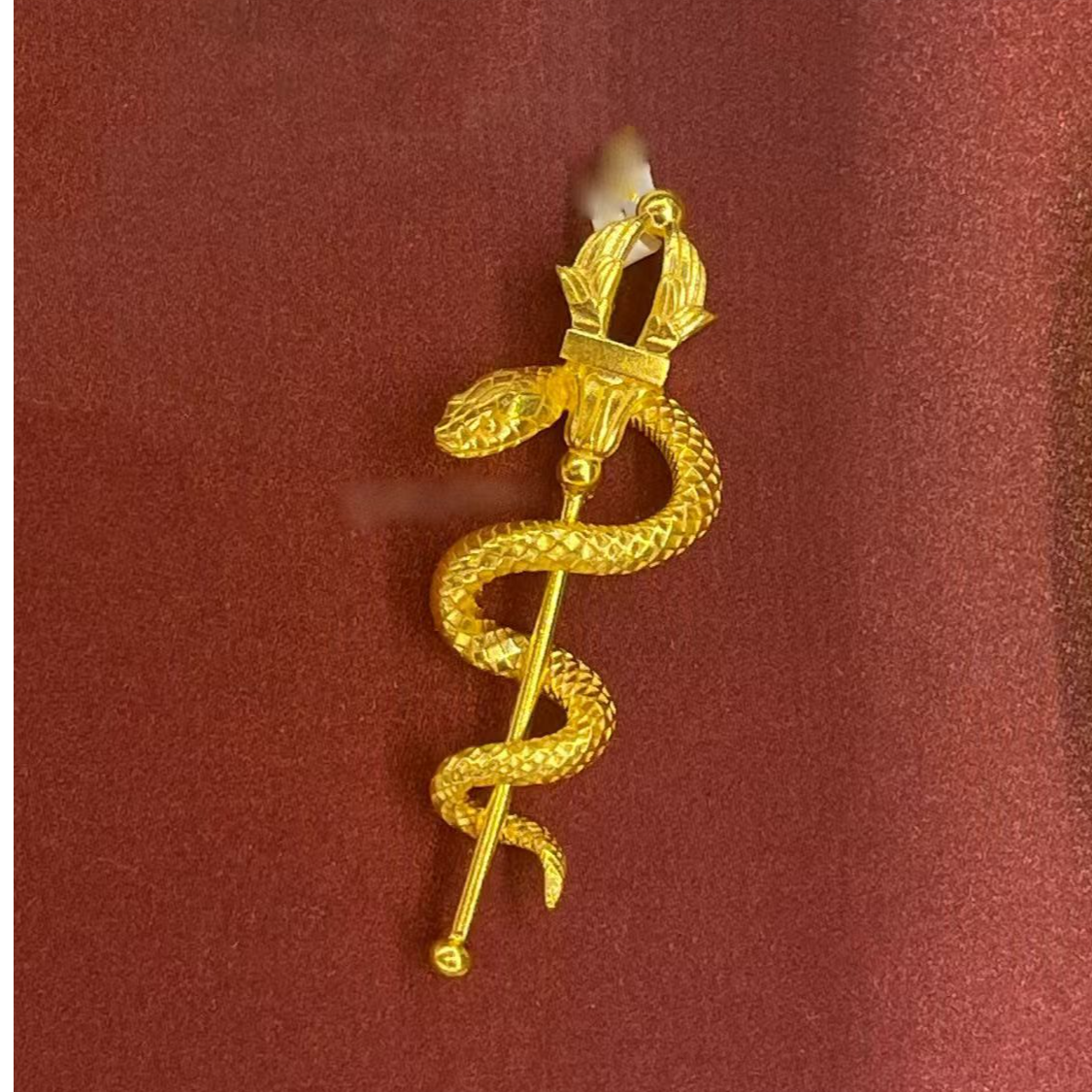 合金吊坠 合金灵蛇权杖吊坠项链毛衣链锁骨链中式民族风生肖蛇