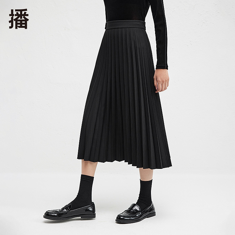 播侧边水滴形拉链半裙BDR4BD4034