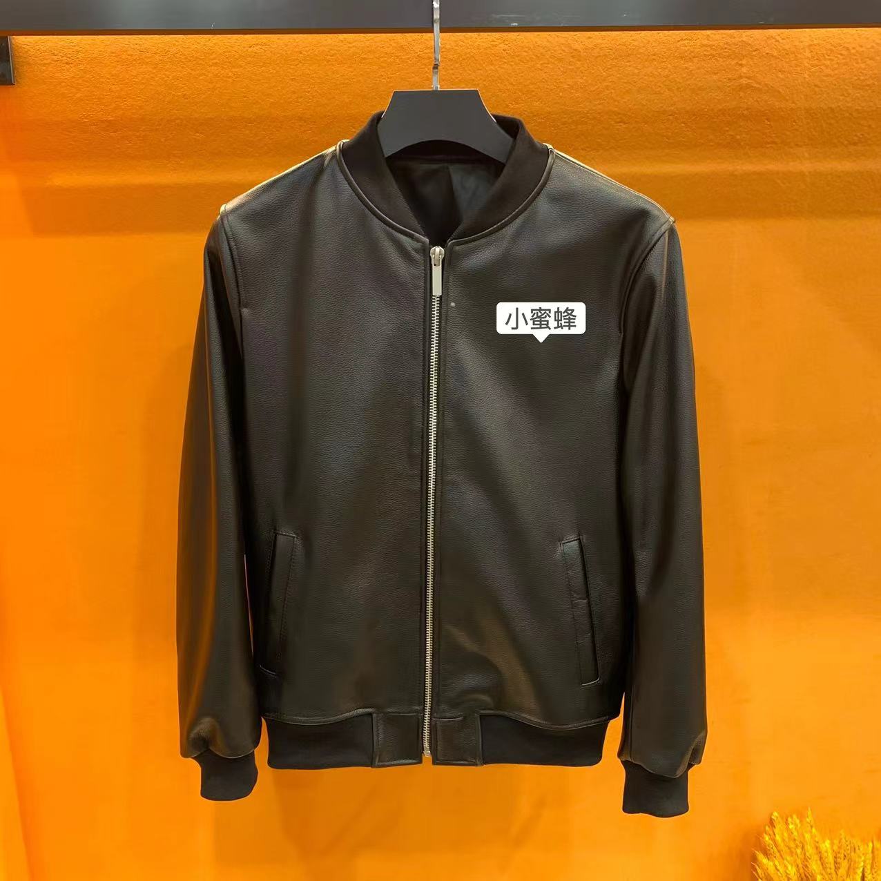 春秋季休闲新款真皮皮衣男短款修身牛皮夹克翻领棒球服机车薄款