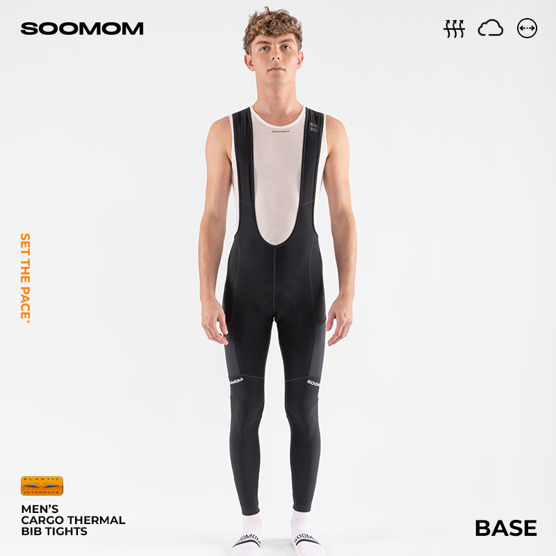 SOOMOM|BASE男士公路车储物抓绒背带骑行长裤双箭头B4