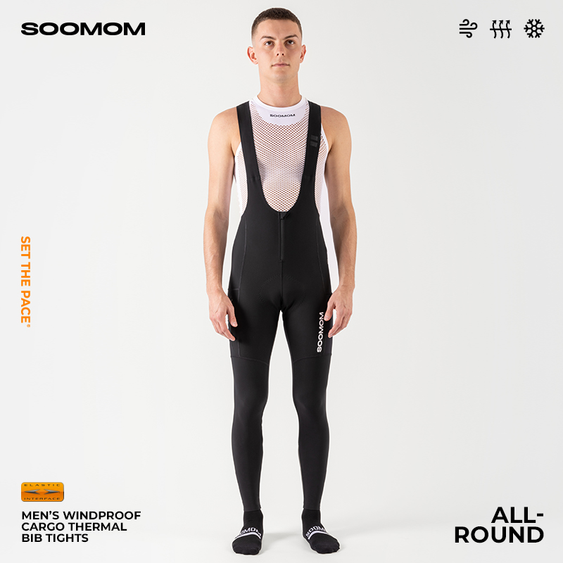 SOOMOM | ALL-ROUND 男士公路车防风抓绒储物背带骑行长裤 A13