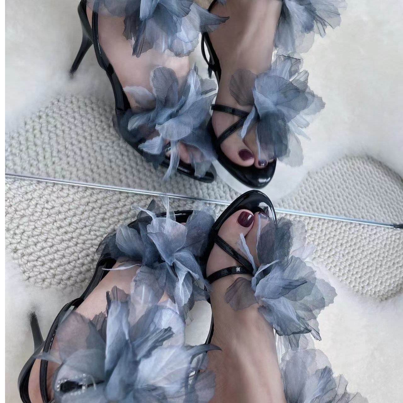 森林里的精灵夏季度假风手工花朵【工厂自制】交叉一字带8公分