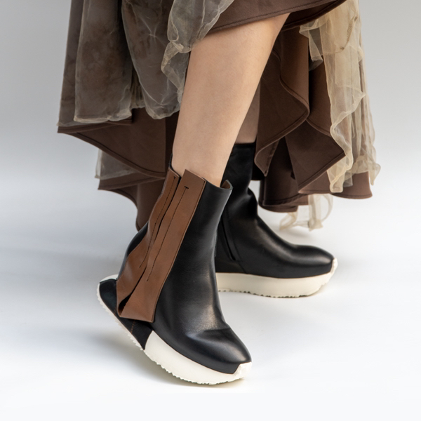 『时空折叠』休闲百搭小短靴时尚英伦风圆头复古秋冬真皮女款内增高