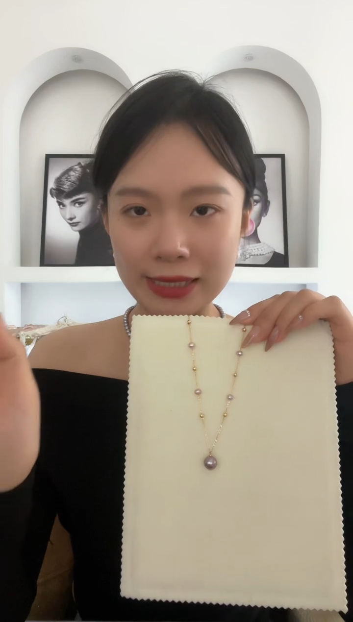 【闪购商品】淡水珍珠颈饰合金淡水紫珠项链满天星