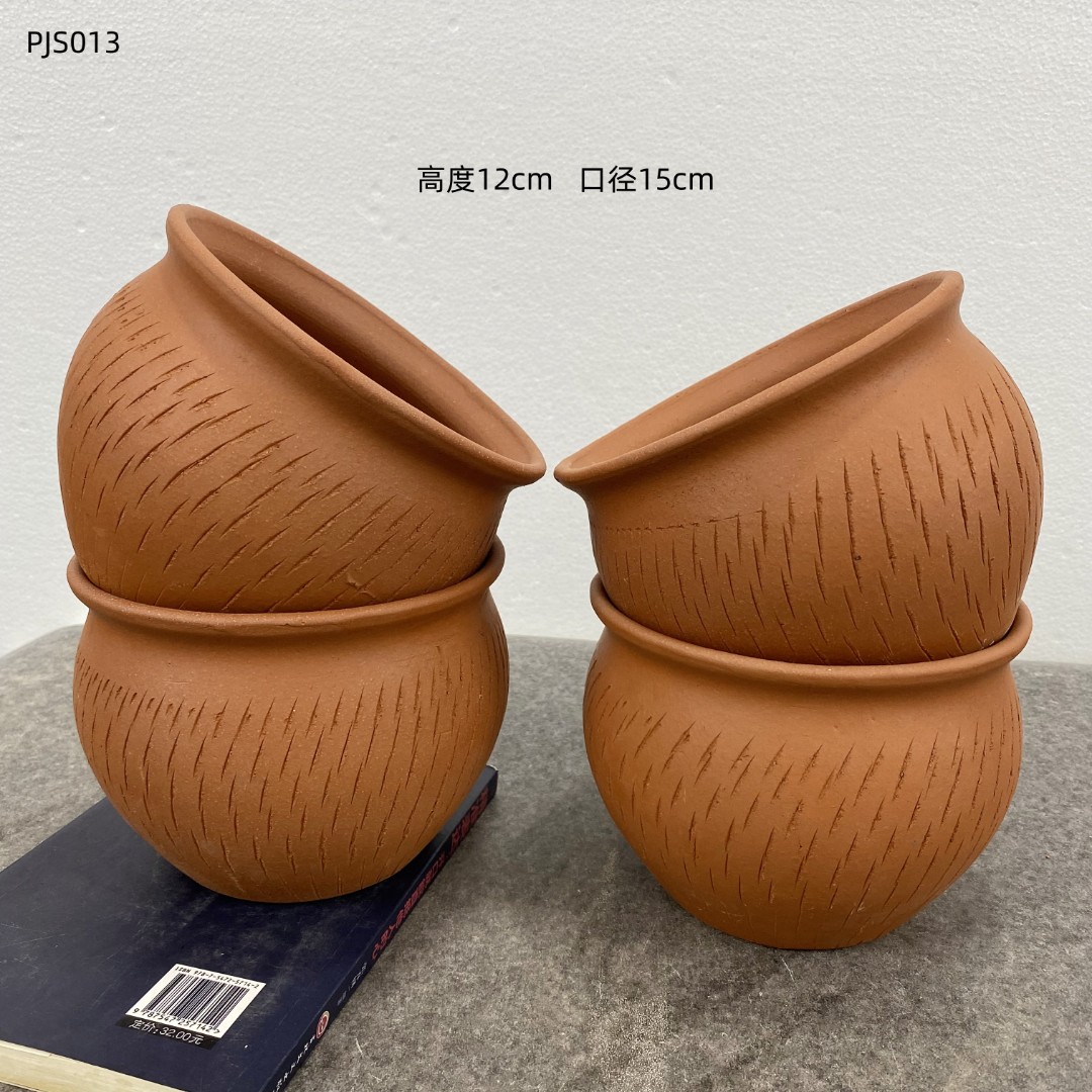 PJS013红陶粗陶花盆4只