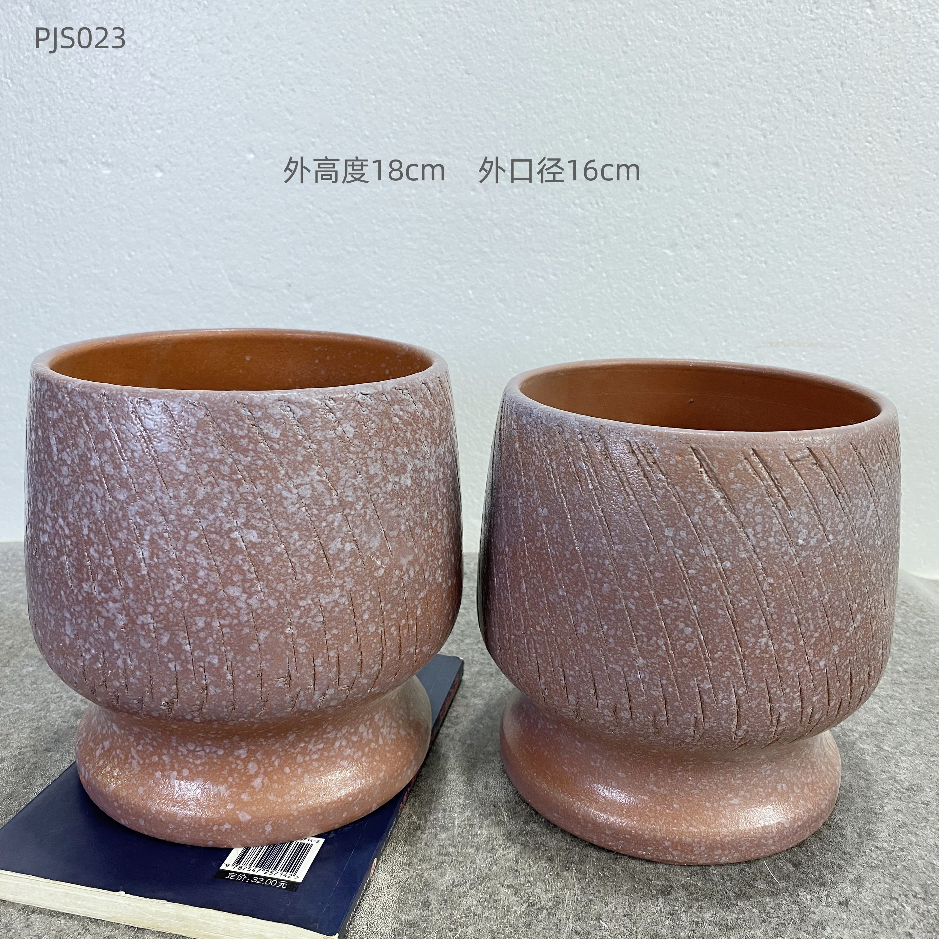 PJS023多肉绿粗陶花盆颜色有色差