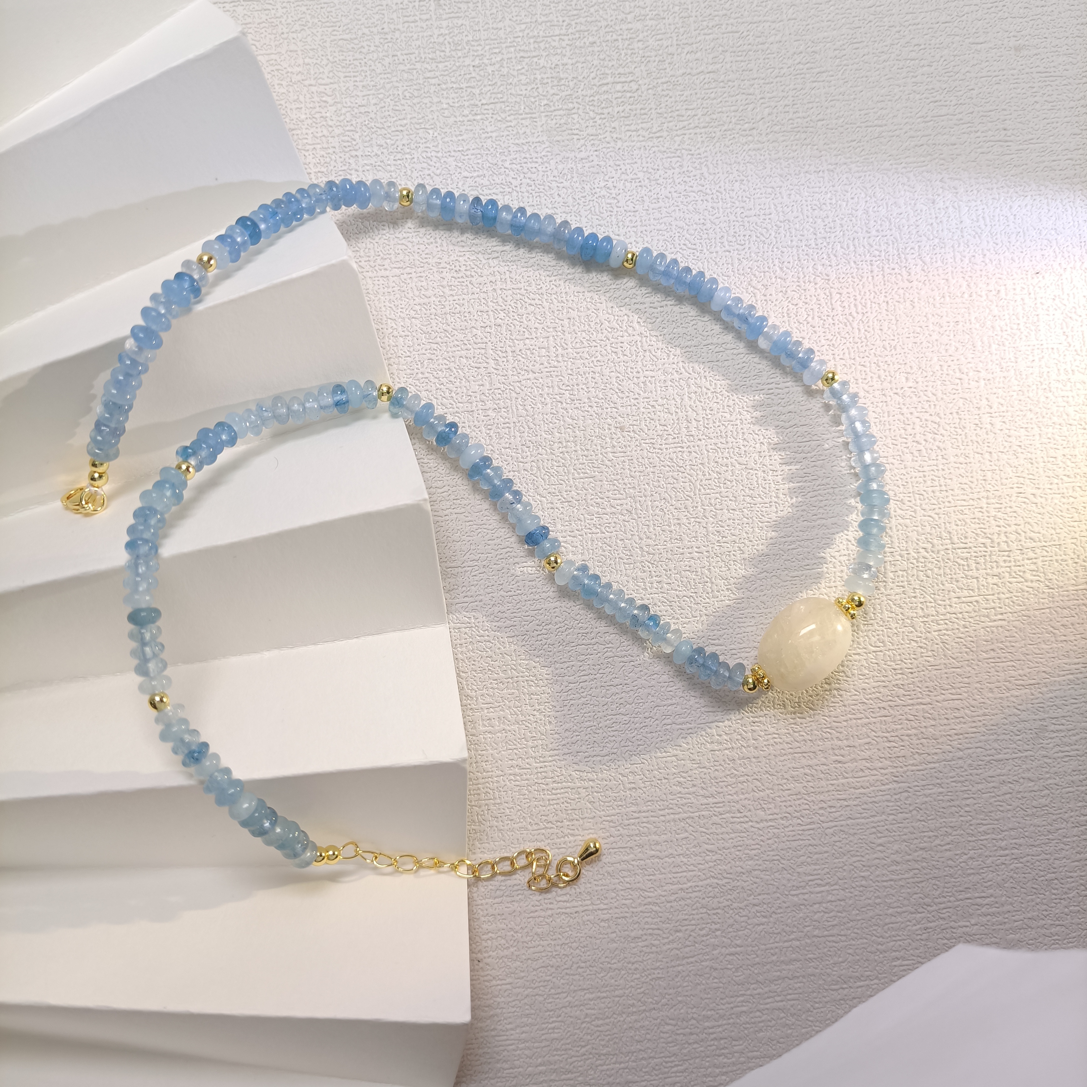 铜合金合成锆石项链 WRSS-001389【蓝色之韵】项链百搭简约欧美时尚