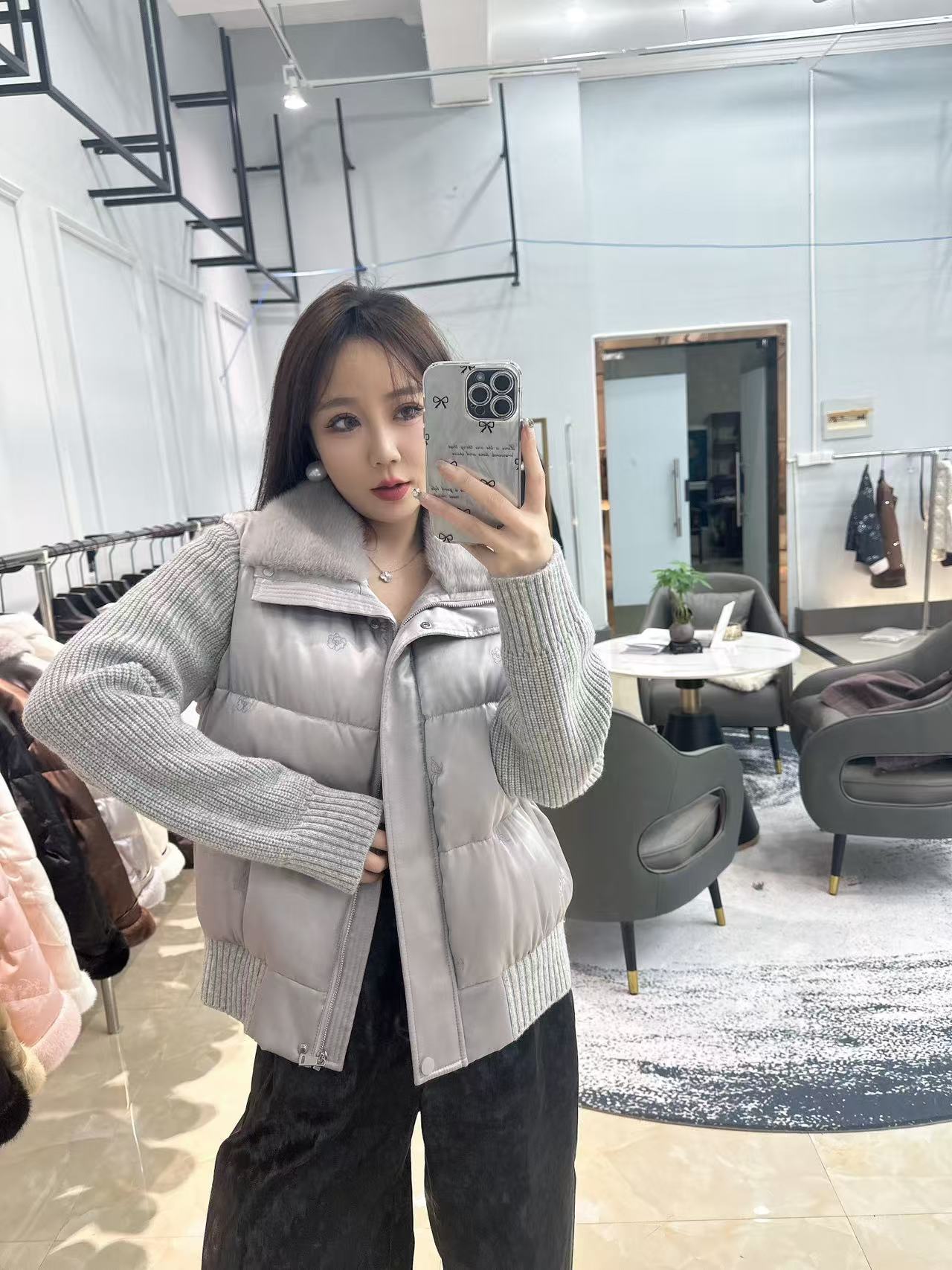 JDJ洁哥2024新中式重工暗纹提花小香风风鹅绒服DF20775