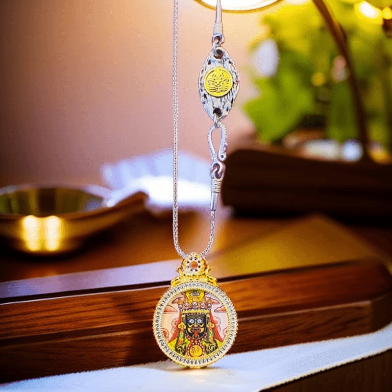 藏族手工艺品 非遗艺术 【扎基纯银吊坠 】尺寸2.0