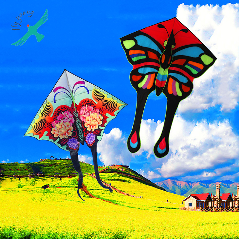 潍坊手工风筝2021新款儿童卡通大黑蝶风筝大人专用微风易飞高档