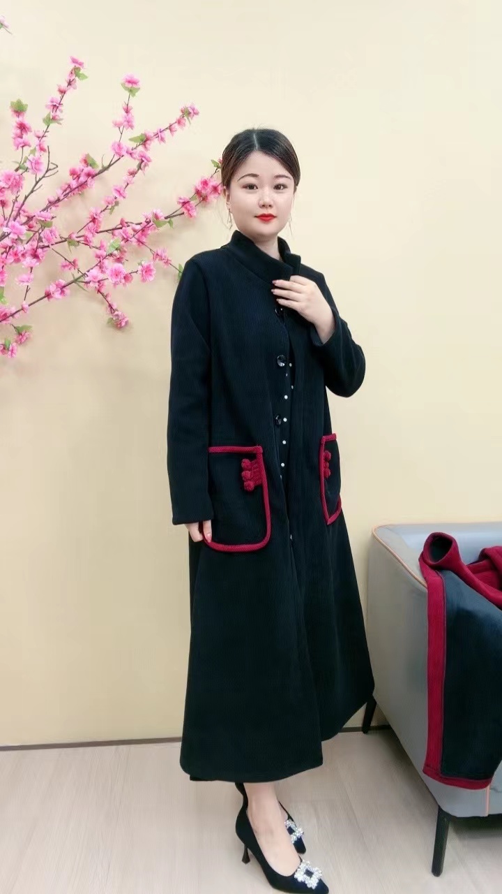 2025秋冬新款立领风衣大衣女装长款修身显瘦加厚保暖毛呢外套气质