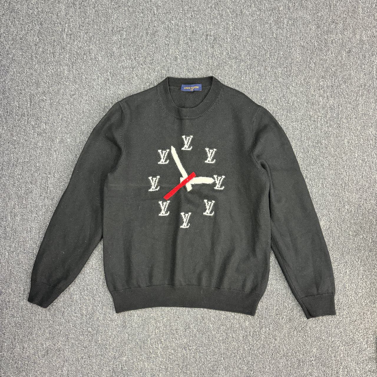 Lv /路易威登 SS23 钟表图案套头长袖针织衫 4L码/99新 /Sl000568
