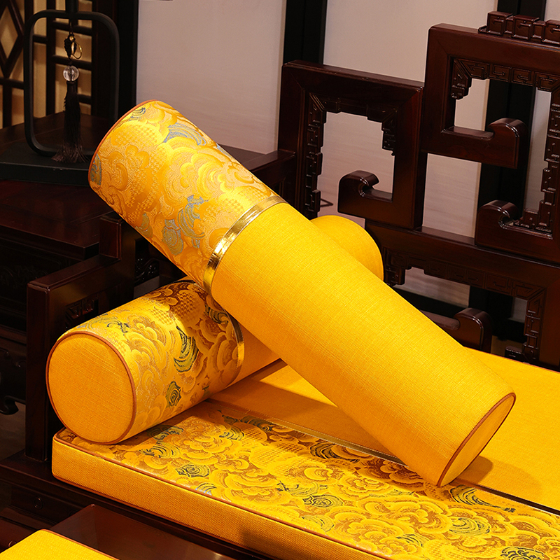 新中式扶手枕客厅沙发靠垫圆柱形睡觉夹腿长条枕抱枕手枕靠枕夏季