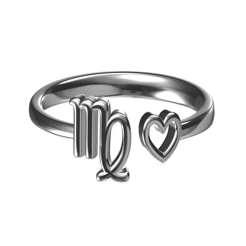 925银戒指 十二星座纯银食指戒高级感轻奢小众情侣指环饰品礼物女