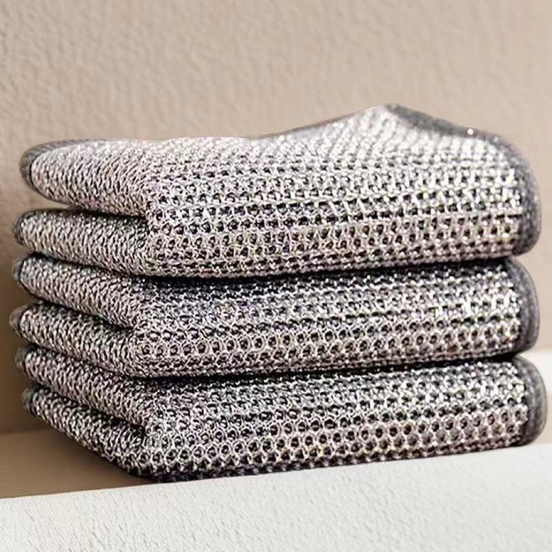 钢丝洗碗布抹布网格布摸布不沾油抹布厨房灶台洗碗洗锅银丝抹布厚