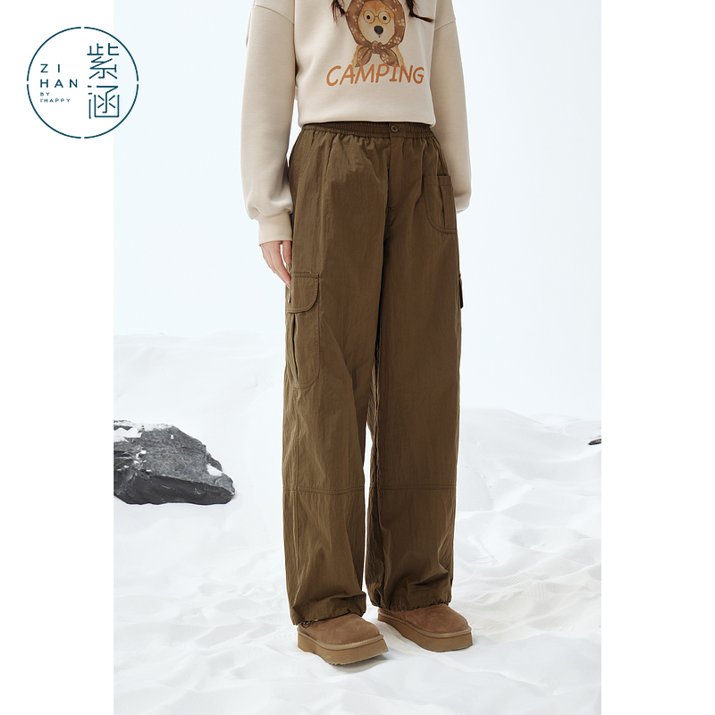 《王雪糕专属》紫涵工装风直筒裤女2024年冬阔腿裤Z4Z11SS718