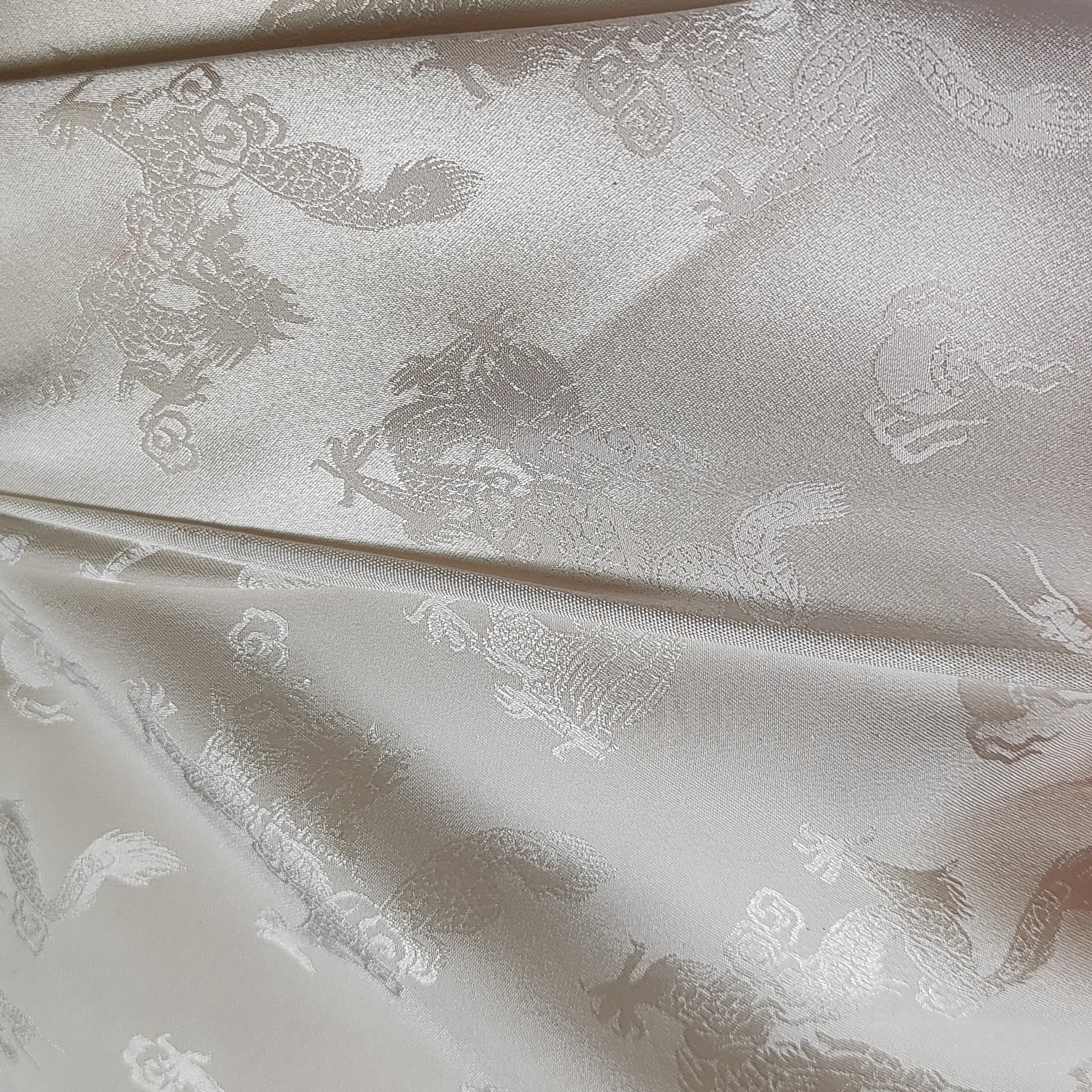 114cm19mm窄幅100%桑蚕丝提花桑波缎【开裁后 不支持七天无理由】