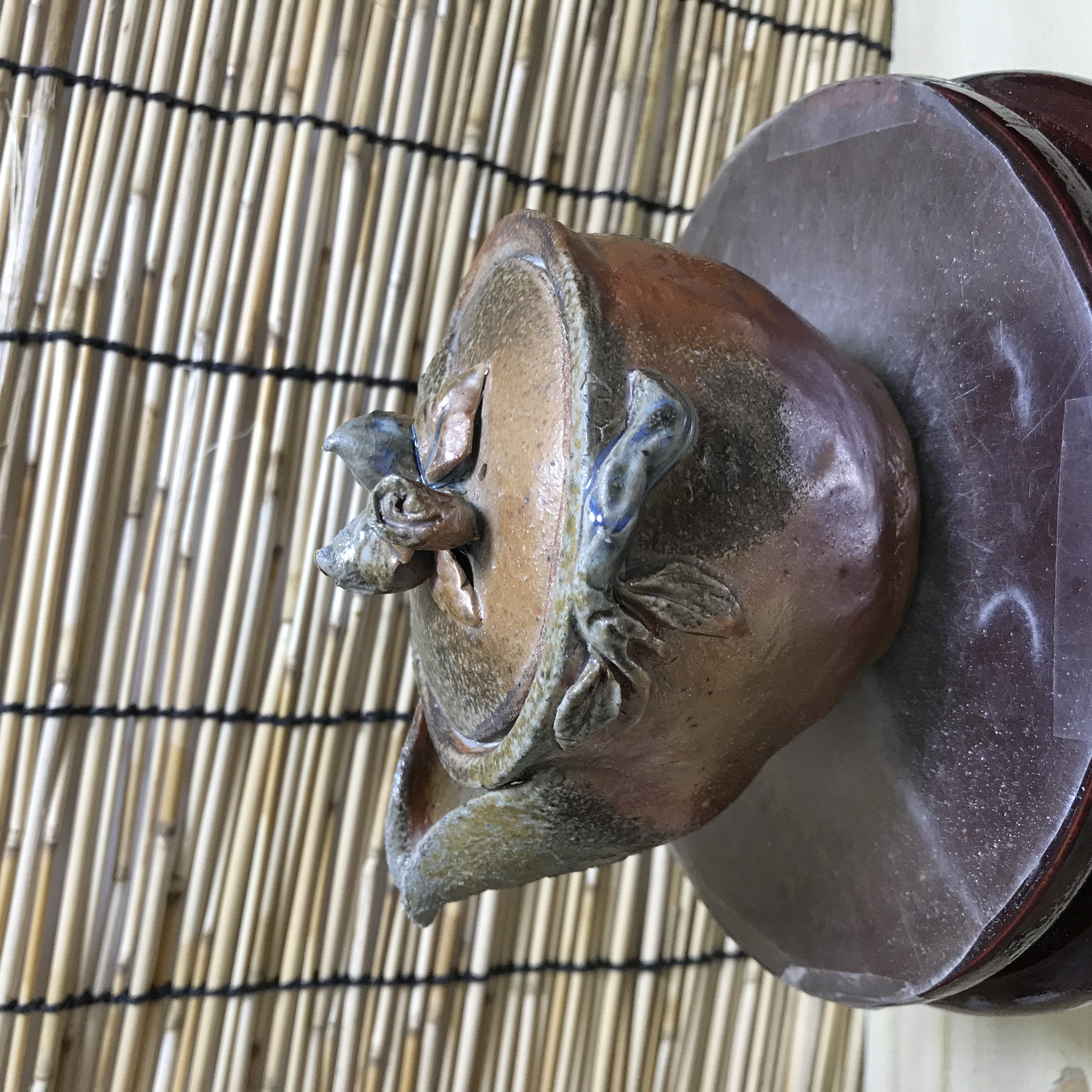 精美柴烧复古纯手工雕刻装饰仙桃宝瓶200全手工手捏精美柴烧壶