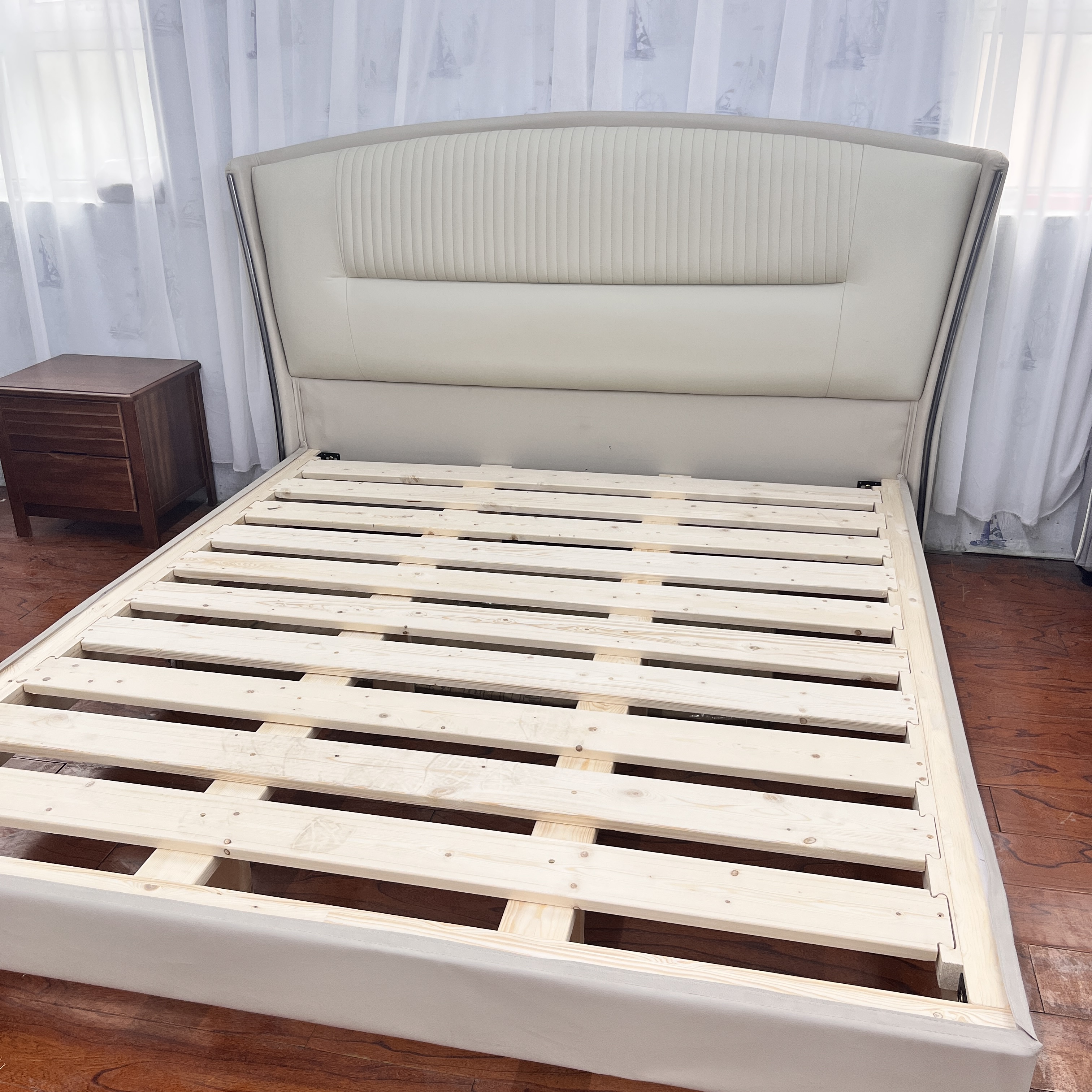 【新疆包邮】贝壳床生态真皮床新款意式简奢小户型1.8米主卧双人床