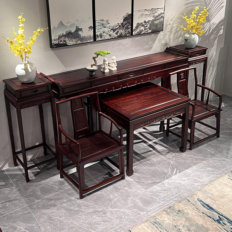 南美酸枝木中堂六件套中堂客厅家具入户玄关家具整套