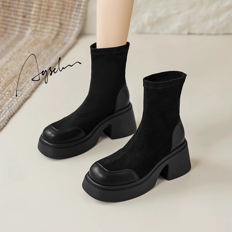 四季回力休闲马丁靴2023新款英伦厚底时尚百搭网红瘦瘦靴女